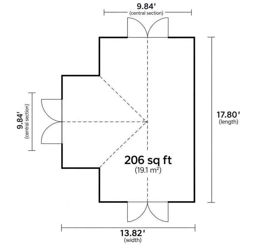Nordwood Greenhouse Natural — dimensions